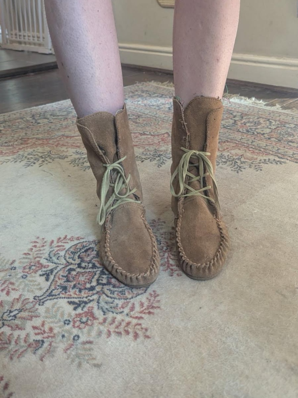 Steve Madden Tan Suede Moccasin Lace-Up Boots